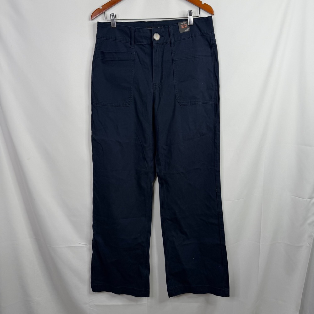 One5One Veda High Rise Wide Leg Pant Women 12 Navy NWT - Picture 3 of 8